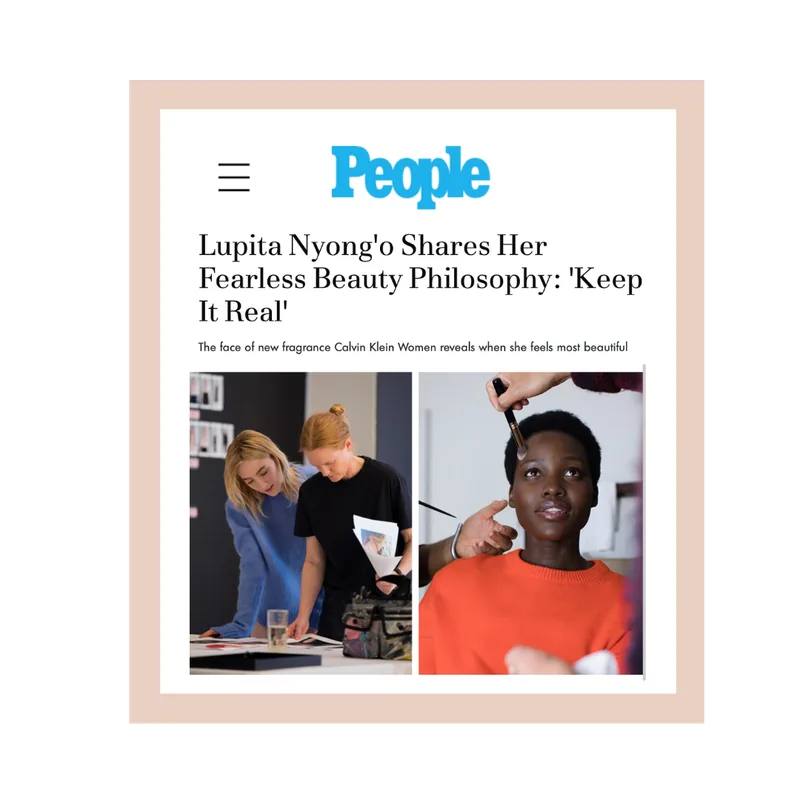 People article clipping featuring photographs from the Calvin Klein Women fragrance campaign.